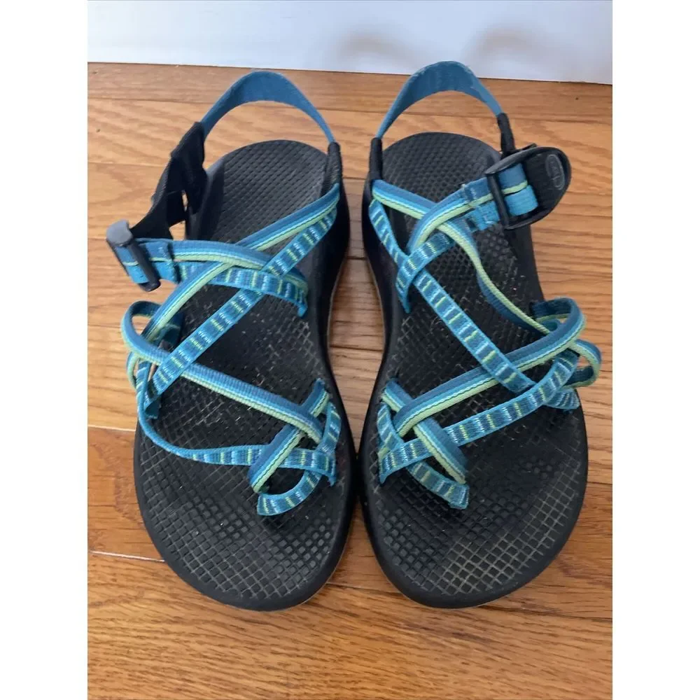 Chaco‎ Women's Yampa Sport Hiking Water Beach Sandals US Size 7 Green/Blue